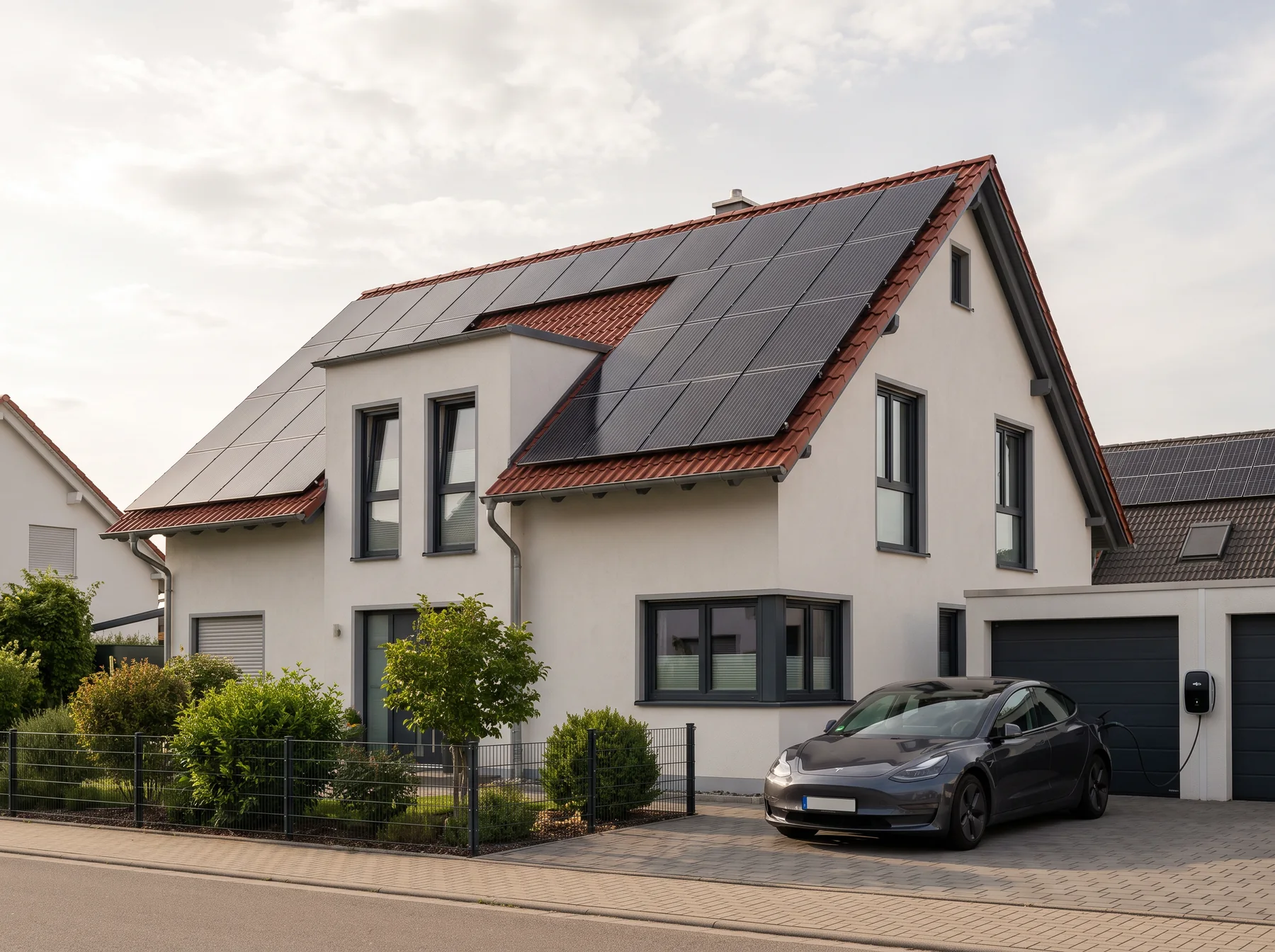 Wohnhaus mit Photovoltaikanlage und Wallbox